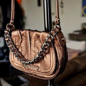 B.Makowsky Bronzeβ Leather Crossbody Bag